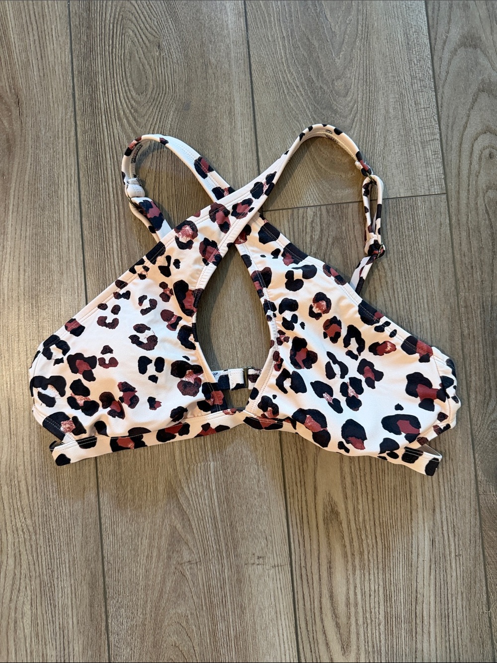 Adore Me Pink and Black Leopard Print Bikini Top